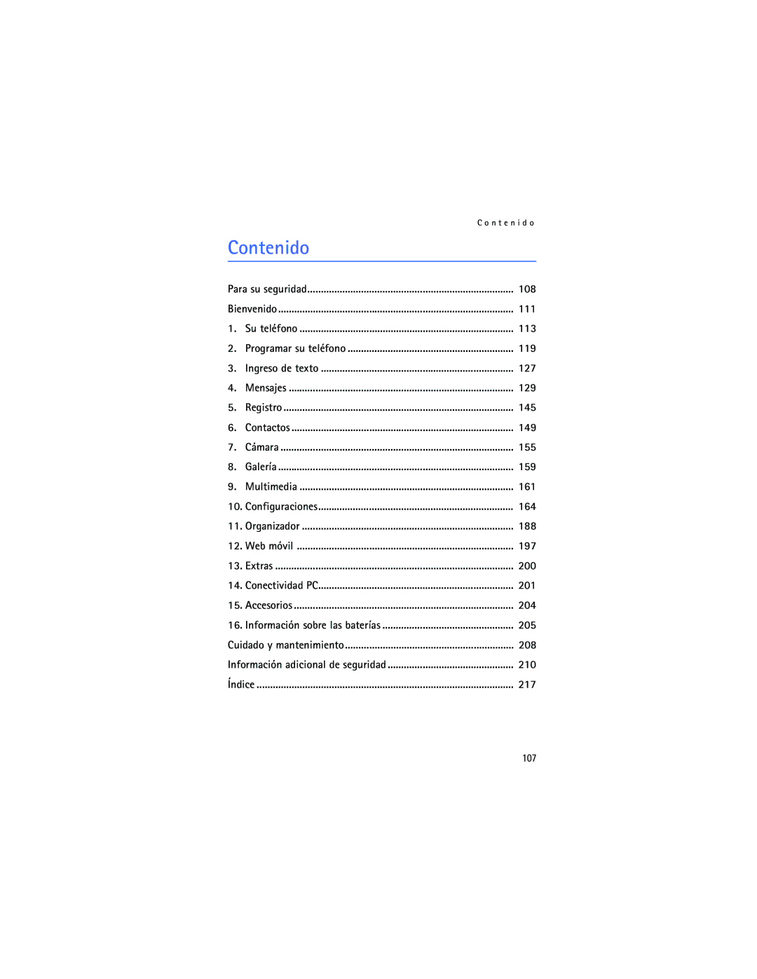 Nokia 6165 manual Contenido 