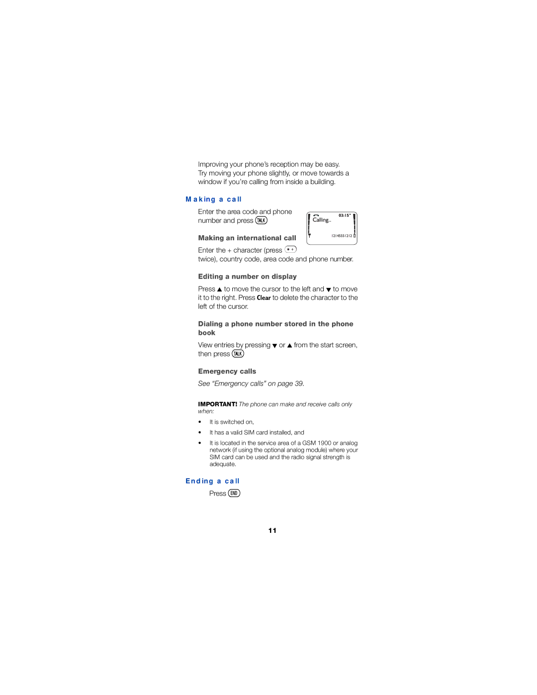 Nokia 6190 owner manual Making a call, Ending a call 