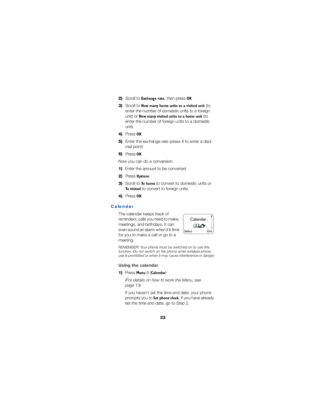 Nokia 6190 owner manual Scroll to Fkdqjh UDWH, then press, Using the calendar 