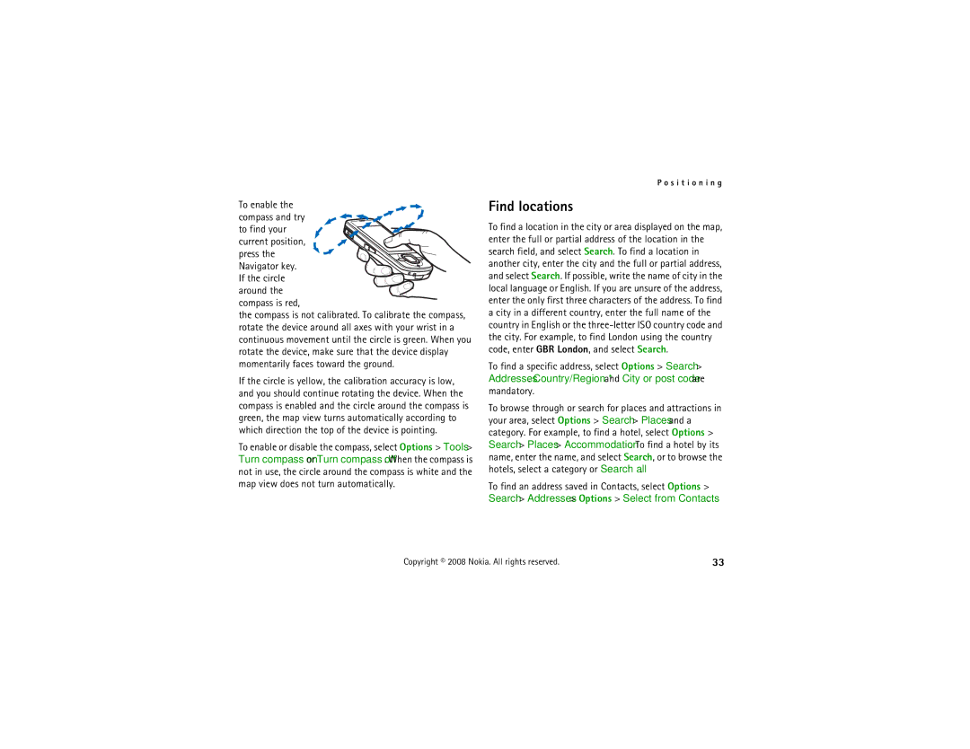 Nokia 6210 manual Find locations 