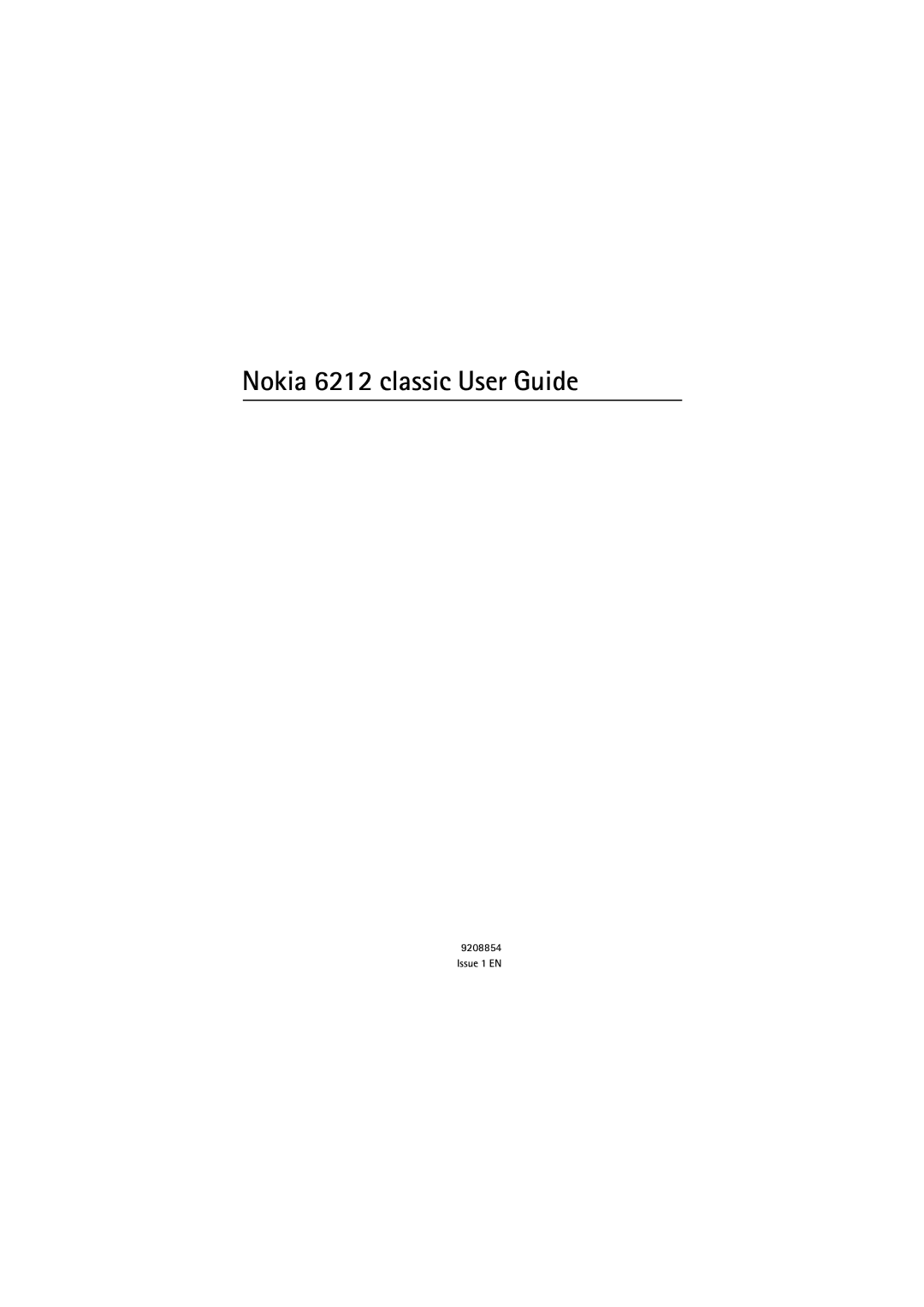 Nokia manual Nokia 6212 classic User Guide 