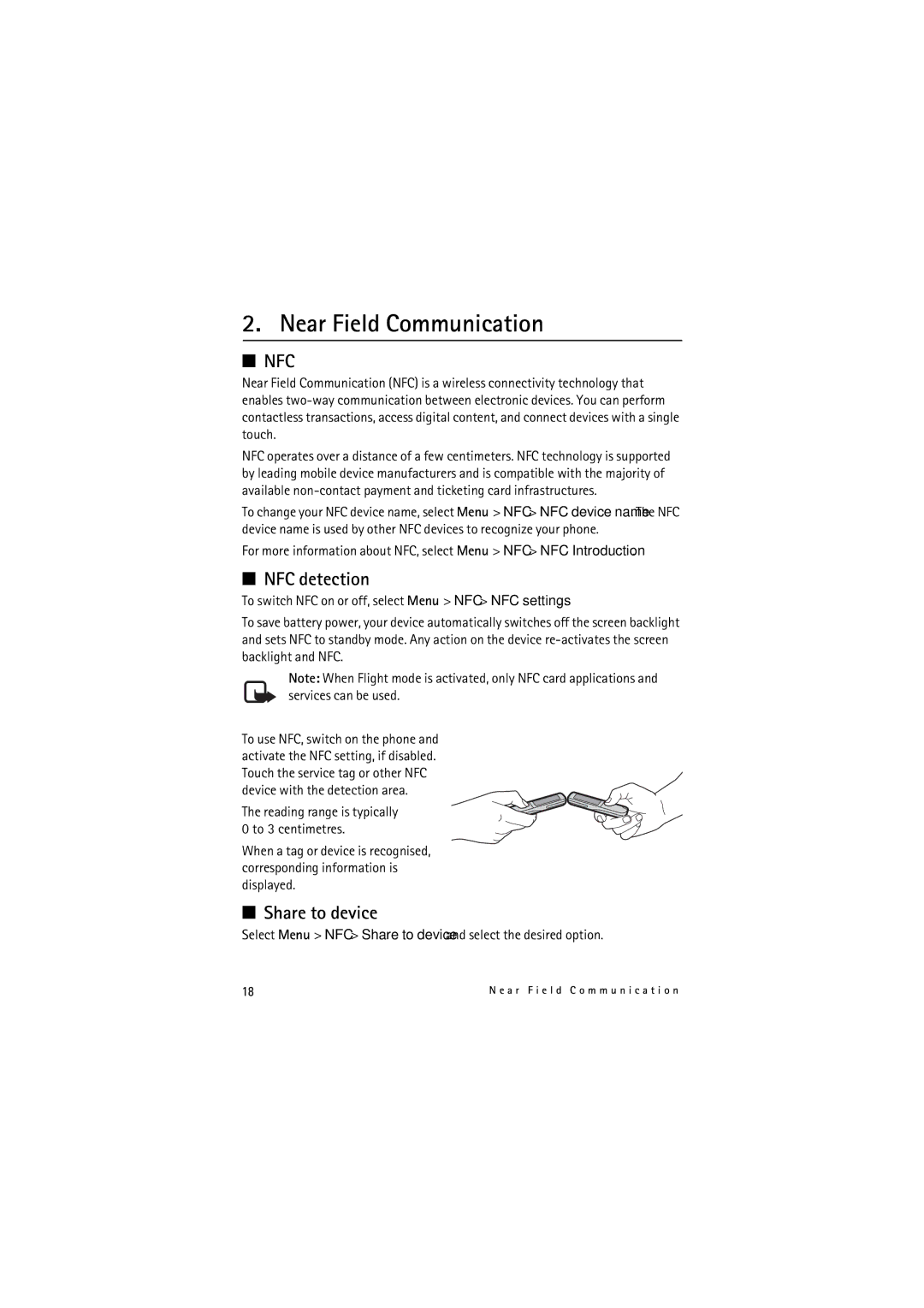 Nokia 6212 manual Near Field Communication, NFC detection, Share to device 