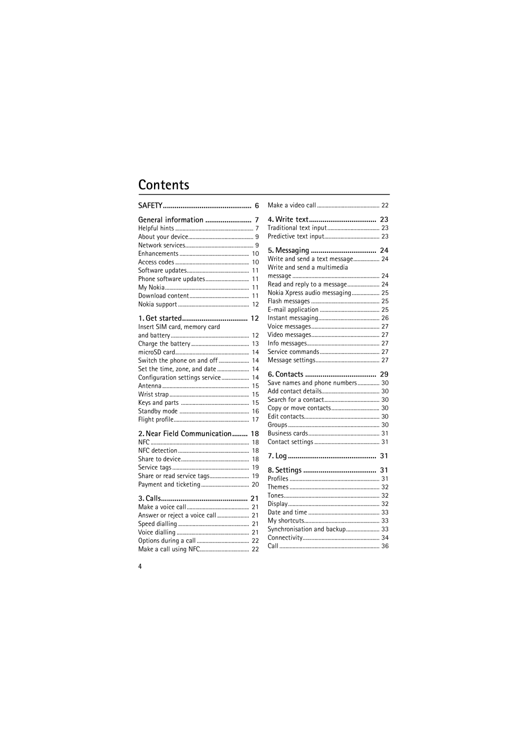 Nokia 6212 manual Contents 