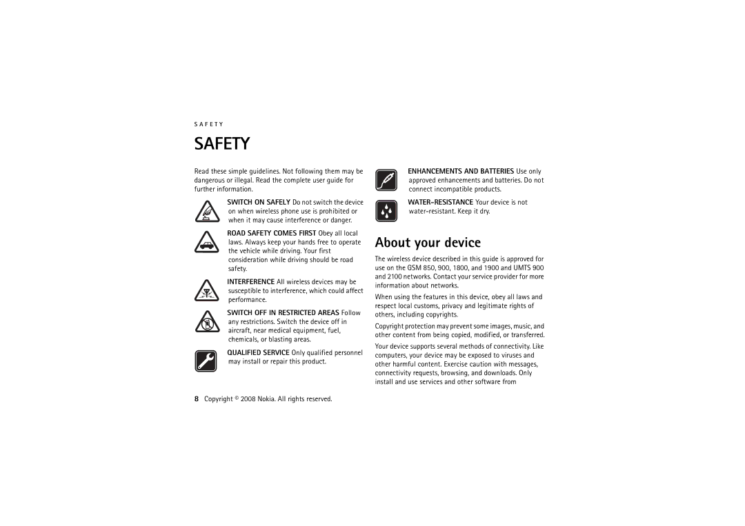 Nokia 6220 manual Safety 