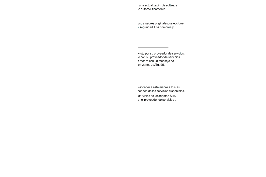 Nokia 6263 manual Menú operador, Servicios SIM, Restaurar configuraciones de fábrica, Configuraciones, 132 