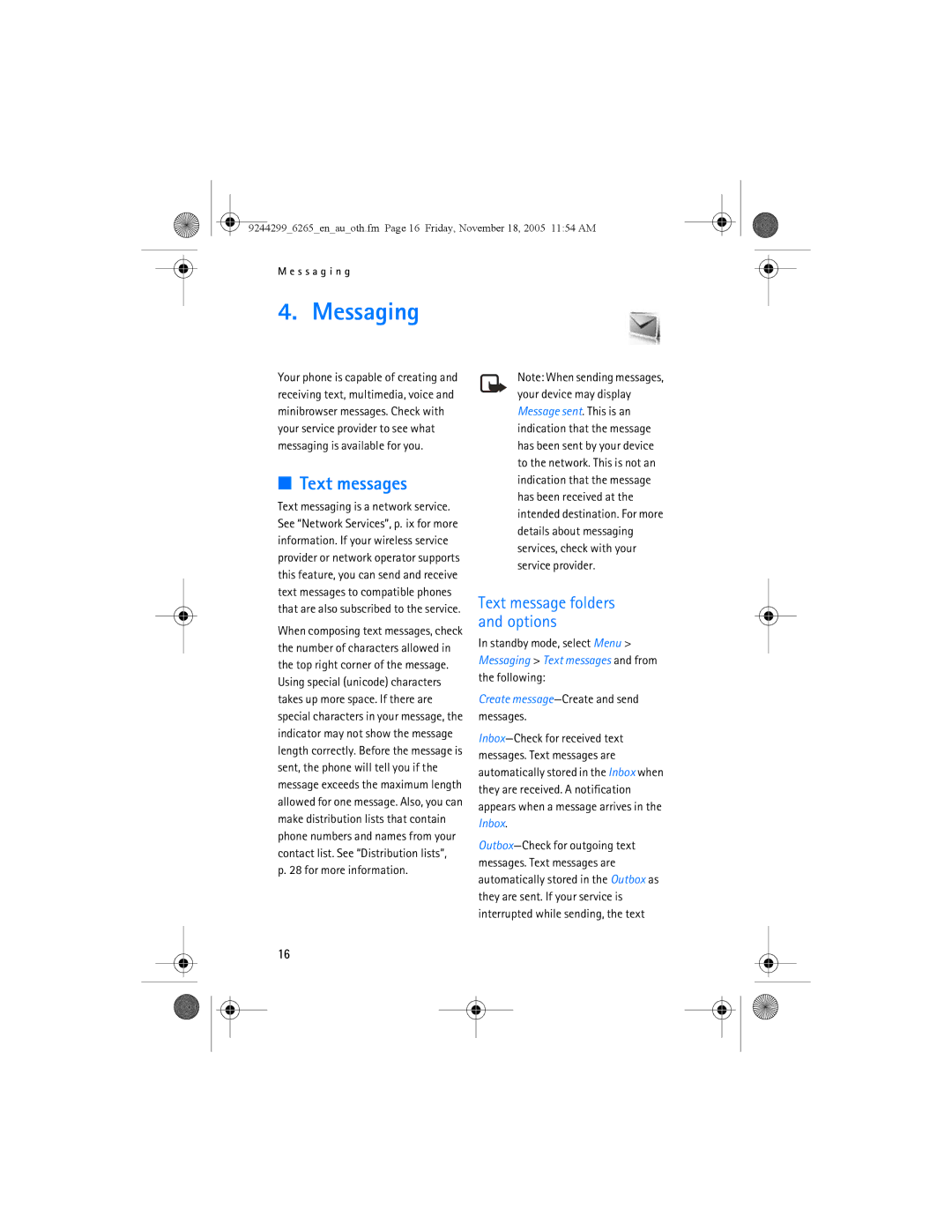 Nokia 6265 manual Messaging, Text messages, Create message-Create and send messages 