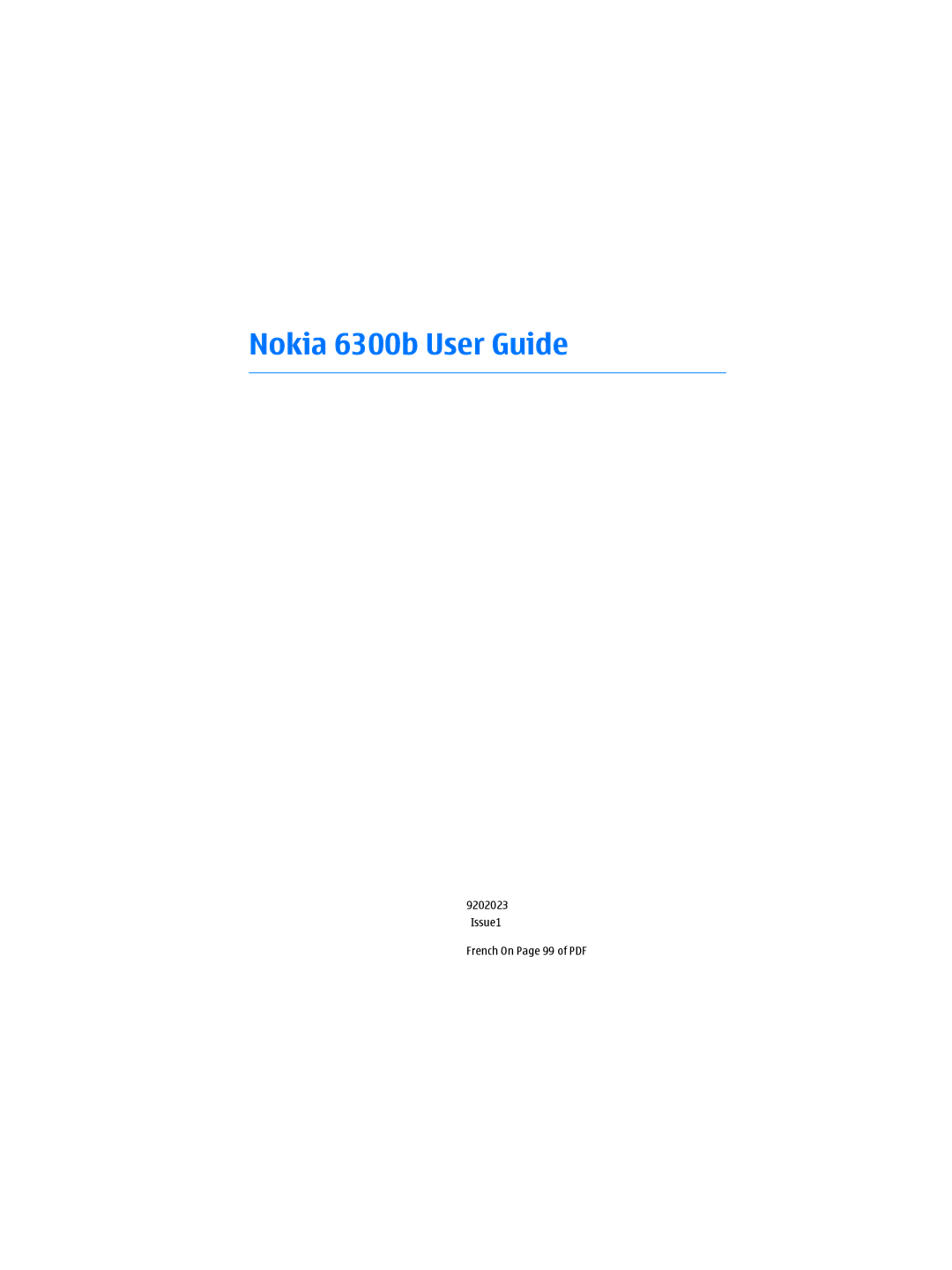 Nokia 6300B manual Nokia 6300b User Guide 