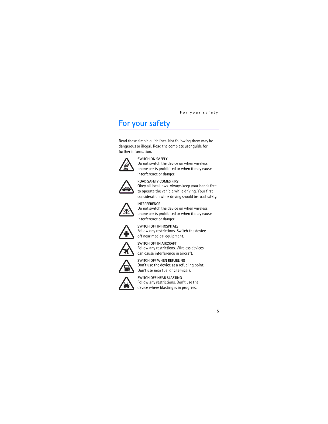 Nokia 6315i manual For your safety, Road Safety Comes First 