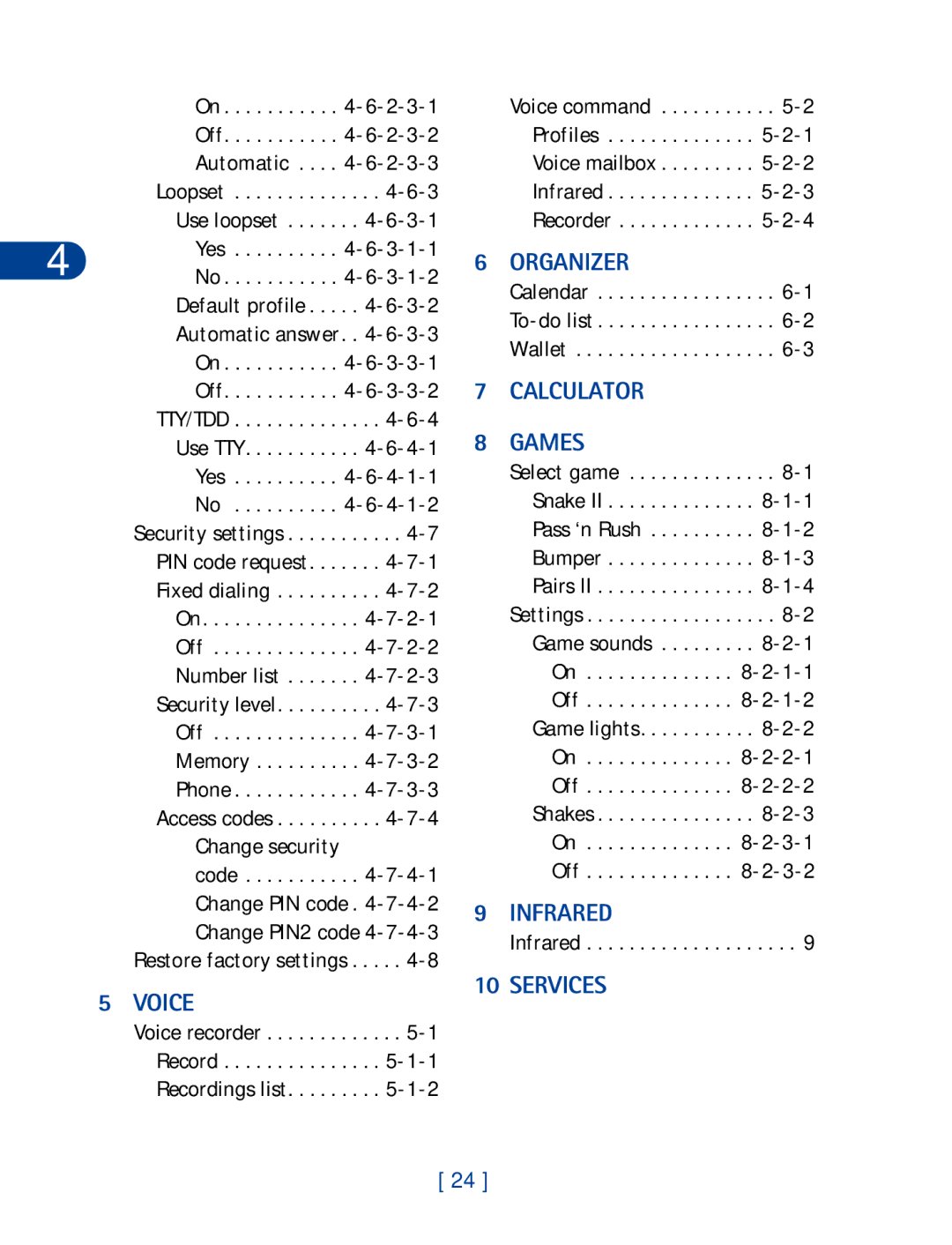 Nokia 6340 specifications Services Voice 