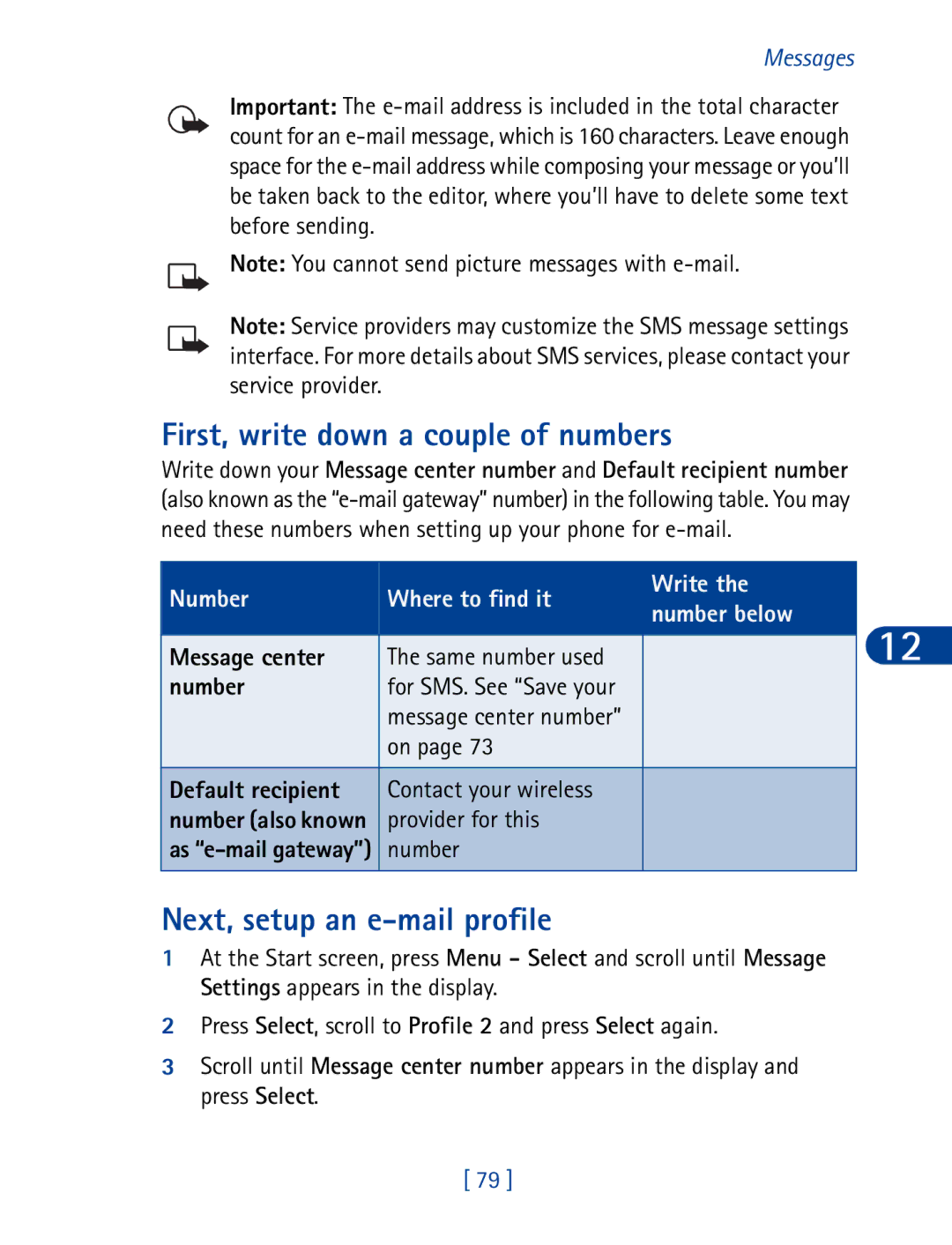 Nokia 6340 specifications First, write down a couple of numbers, Next, setup an e-mail profile 