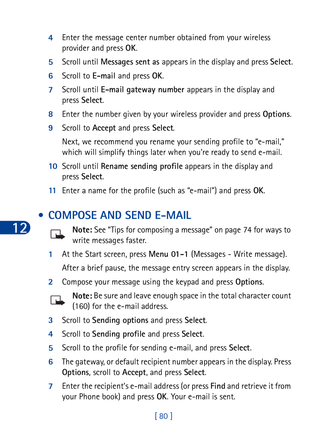 Nokia 6340 Compose and Send E-MAIL, Write messages faster, Compose your message using the keypad and press Options 