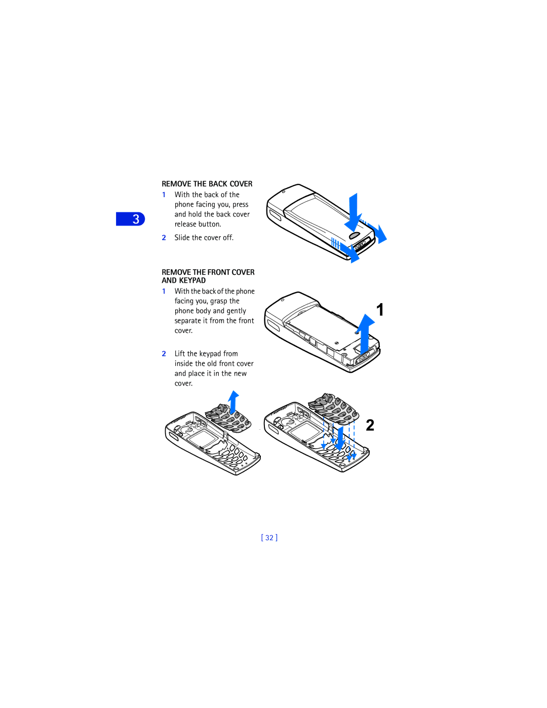 Nokia 6590 warranty Remove the Back Cover, Release button, Remove the Front Cover and Keypad 