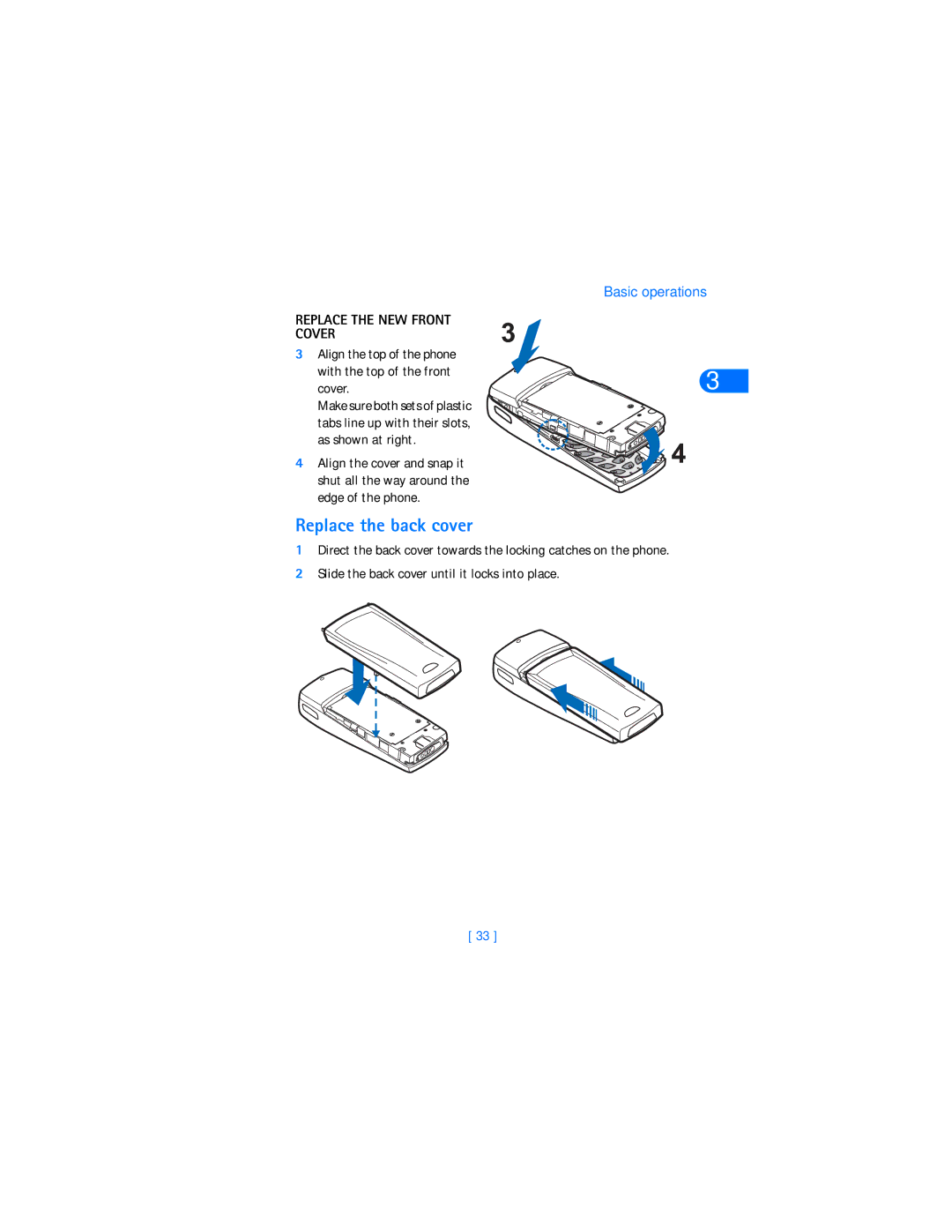 Nokia 6590i warranty Replace the back cover, Replace the NEW Front Cover 