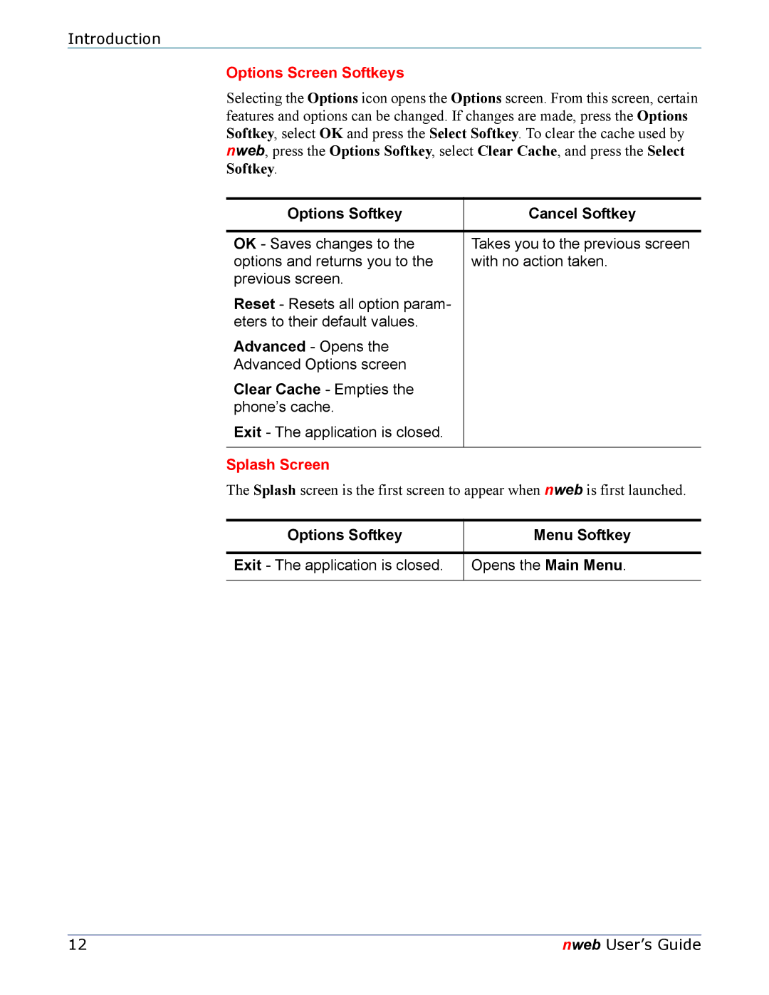 Nokia 6620 manual Options Screen Softkeys, Splash Screen 