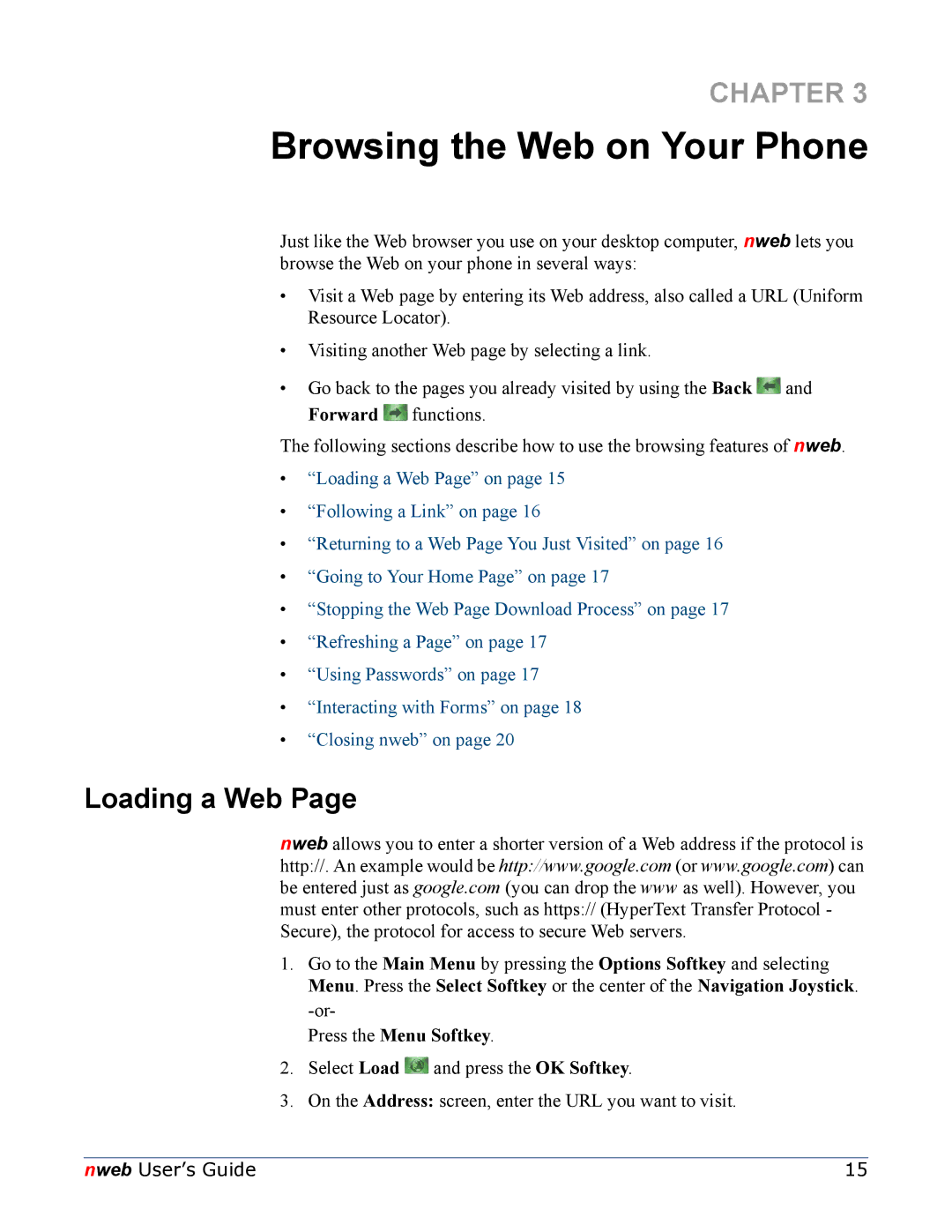 Nokia 6620 manual Browsing the Web on Your Phone, Loading a Web 