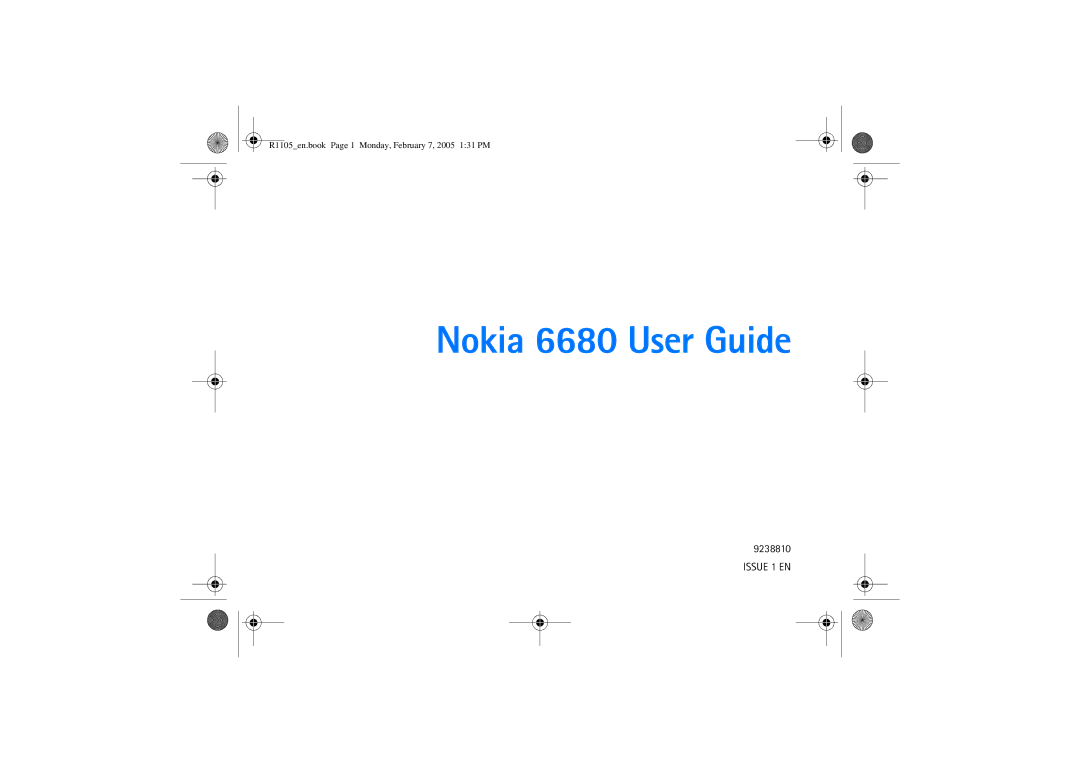 Nokia manual Nokia 6680 User Guide, 9238810 