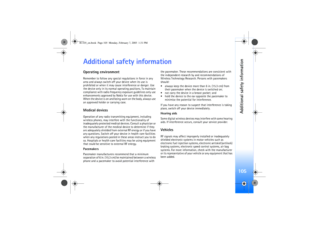 Nokia 6680 manual Additional safety information, Information 