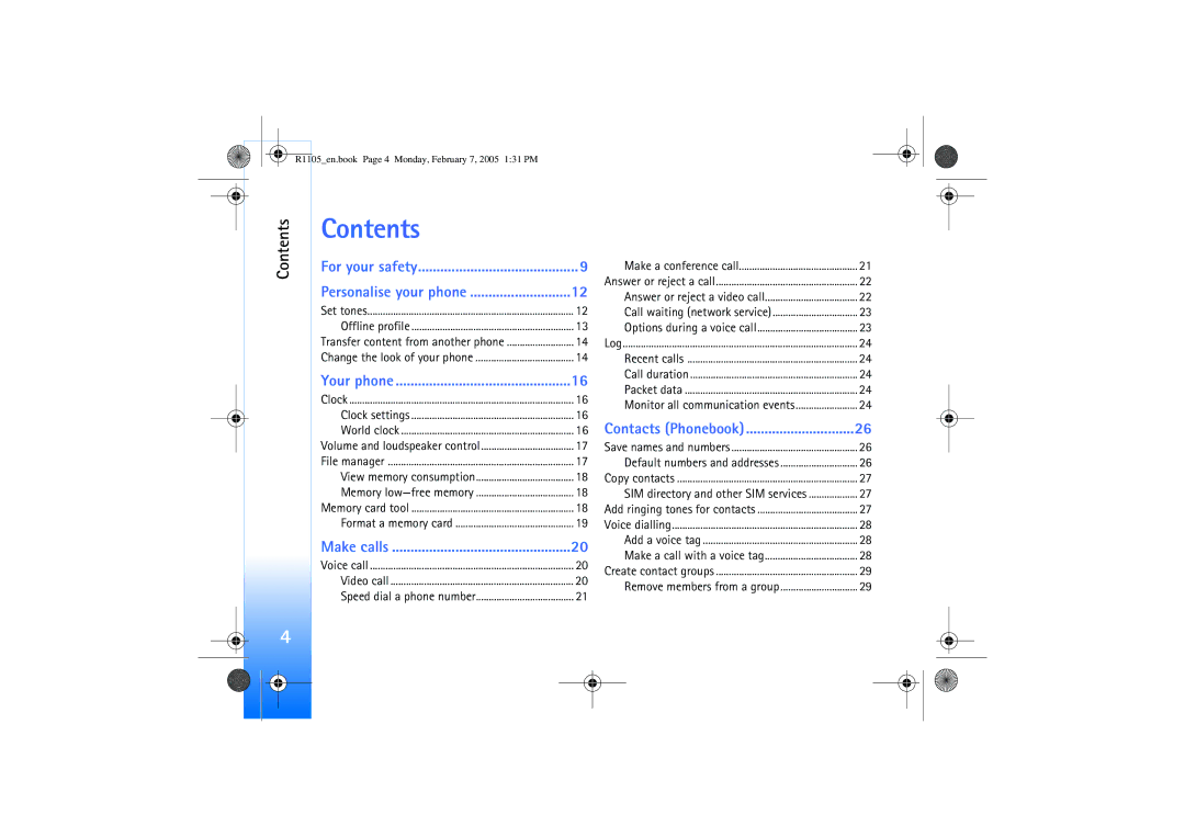 Nokia 6680 manual Contents 