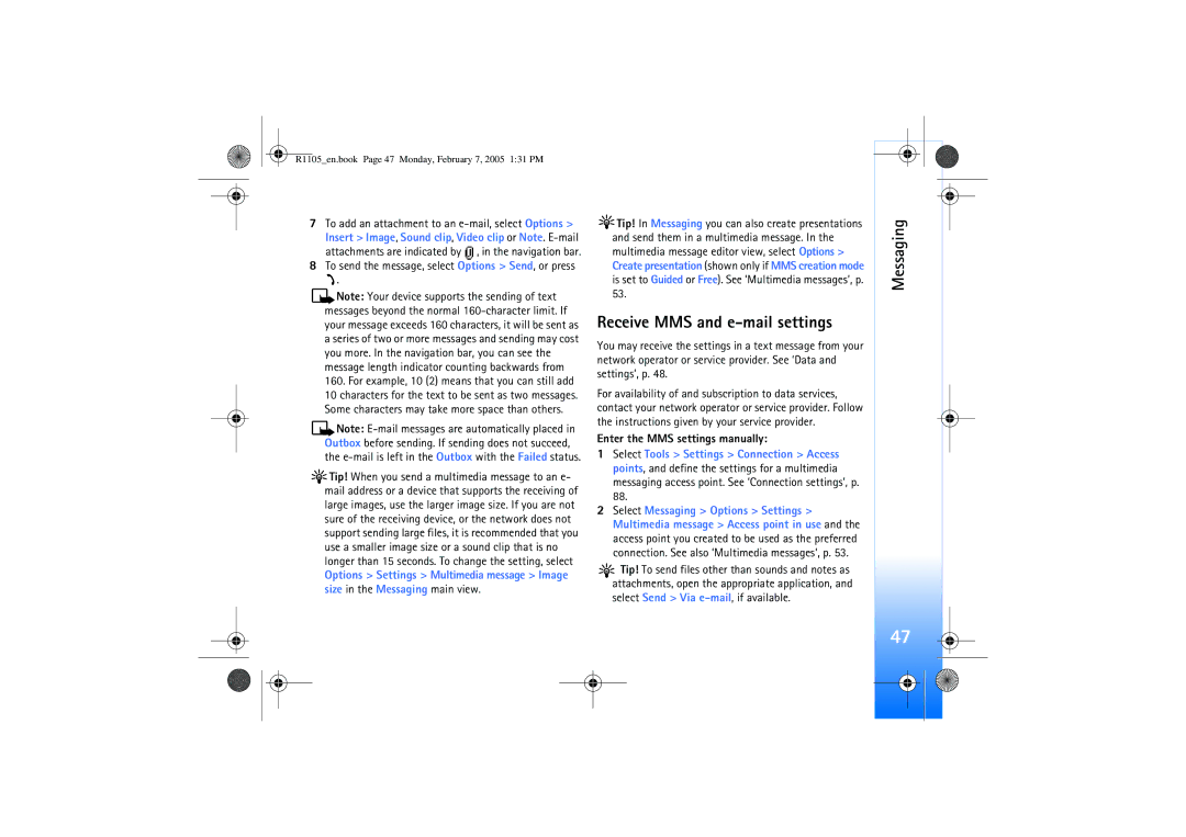 Nokia 6680 manual Receive MMS and e-mail settings, For example, 10 2 means that you can still add 