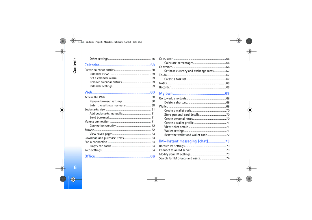 Nokia 6680 manual Calendar 