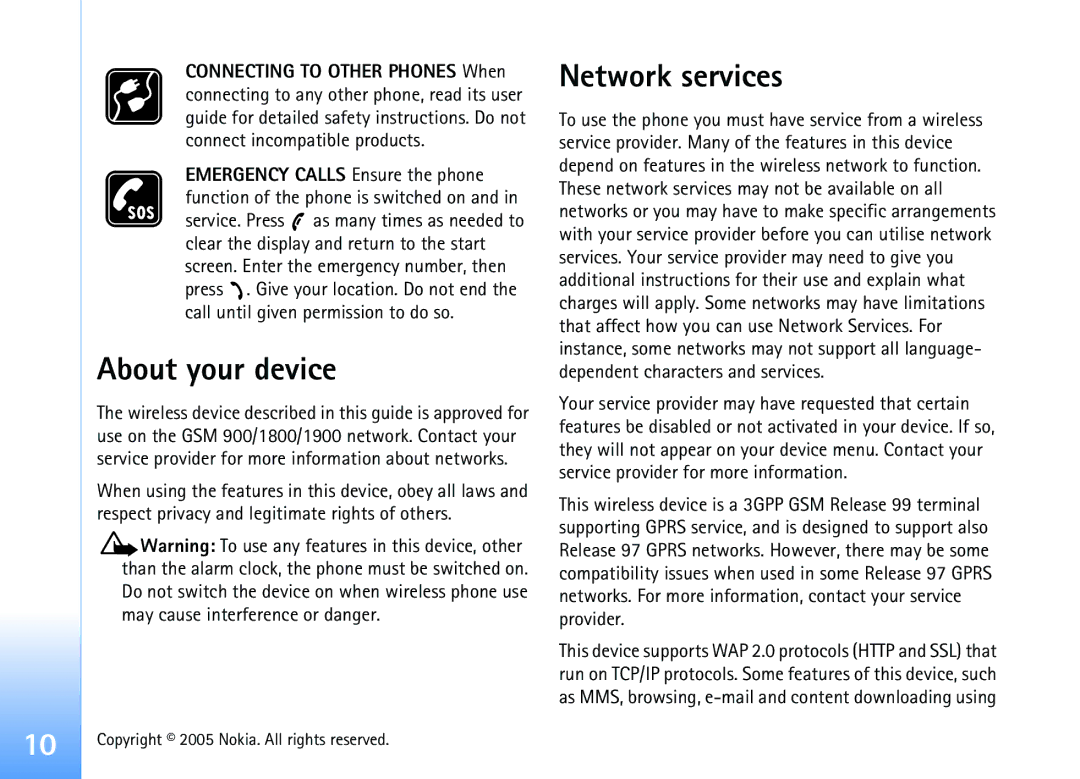 Nokia 6681 manual About your device, Network services 