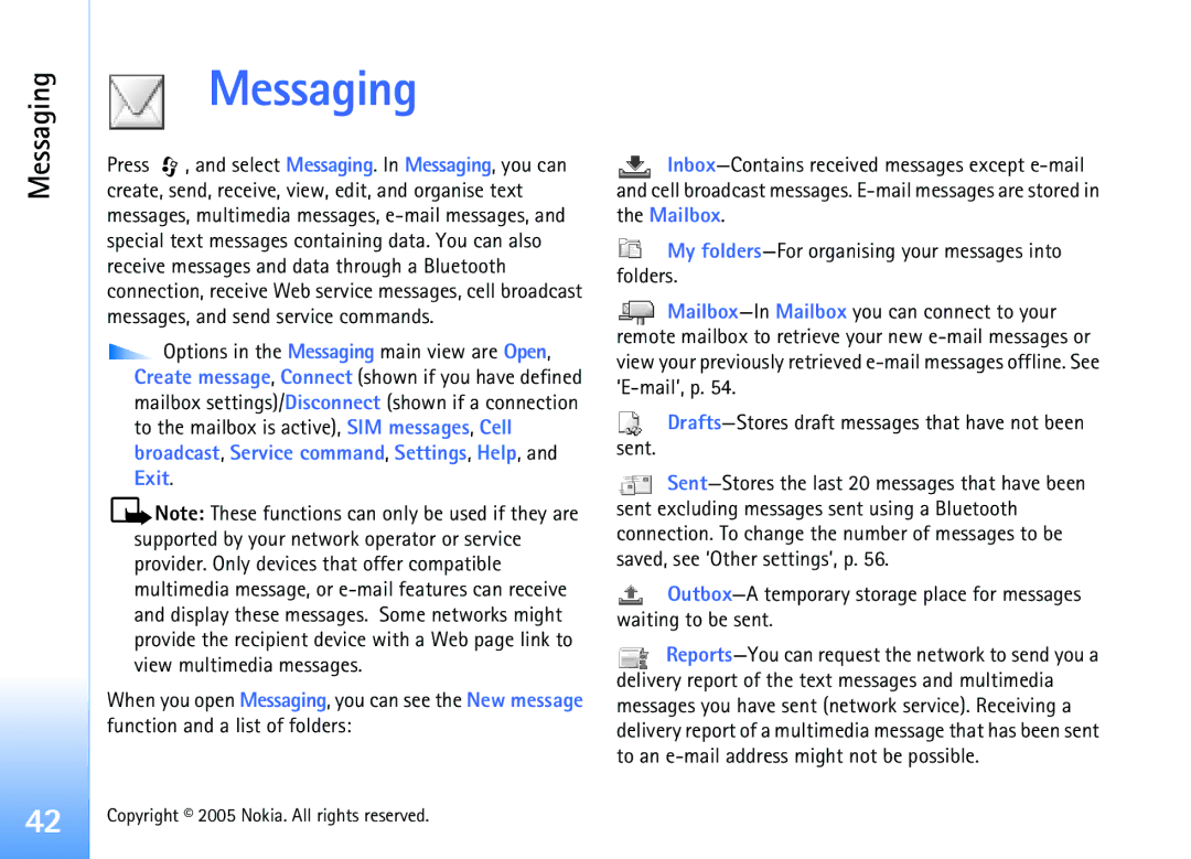 Nokia 6681 manual Messaging 