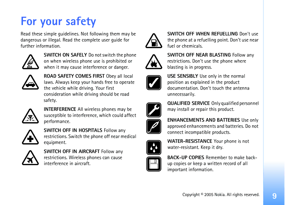 Nokia 6681 manual For your safety 