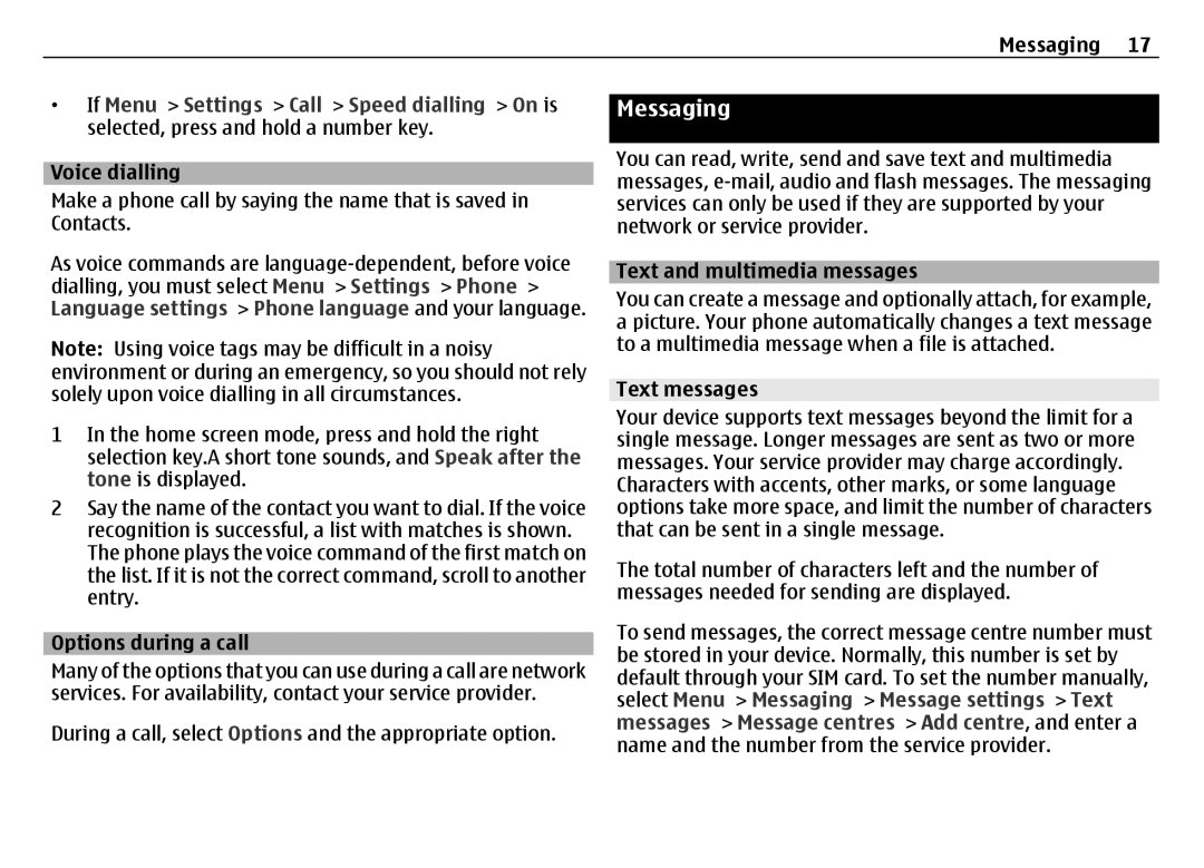 Nokia 6700 manual Messaging 