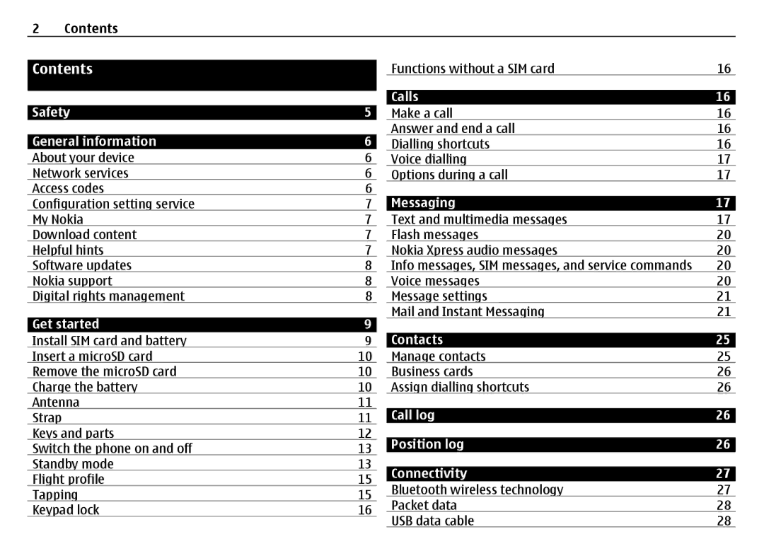 Nokia 6700 manual Contents 