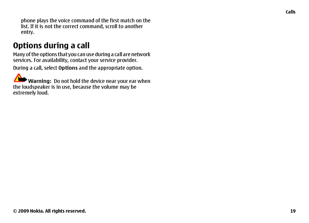 Nokia 6700 manual Options during a call 