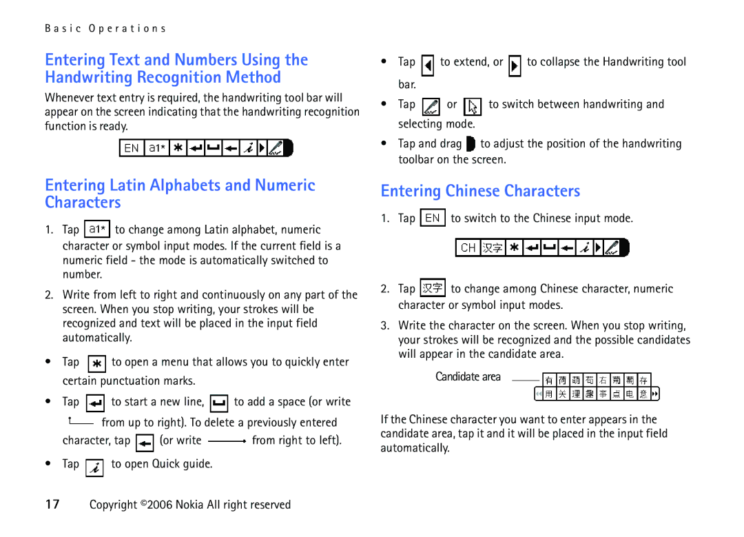 Nokia 6708 manual Entering Latin Alphabets and Numeric Characters 