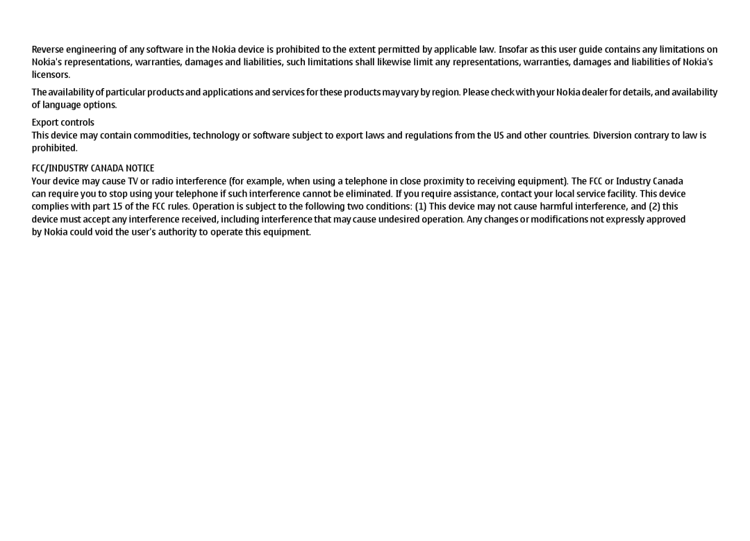Nokia 6720 manual FCC/INDUSTRY Canada Notice 