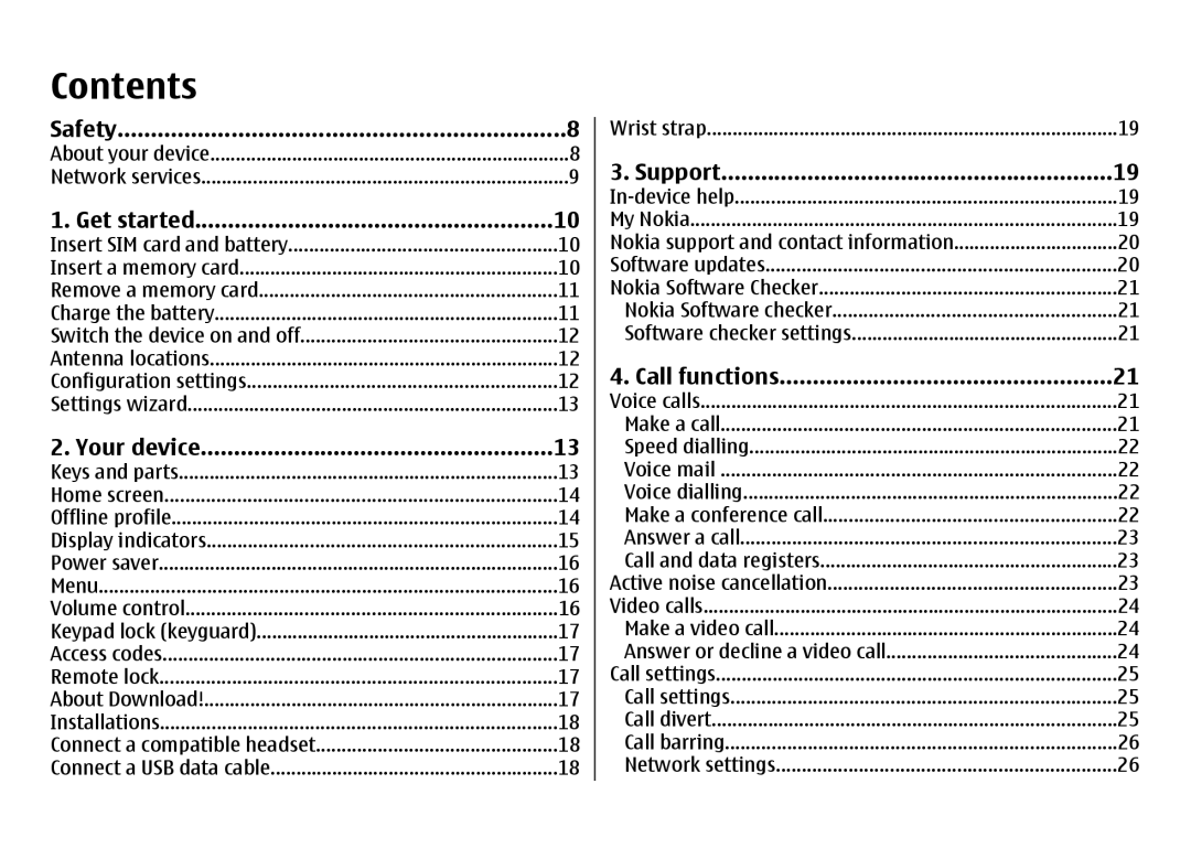 Nokia 6720 manual Contents 