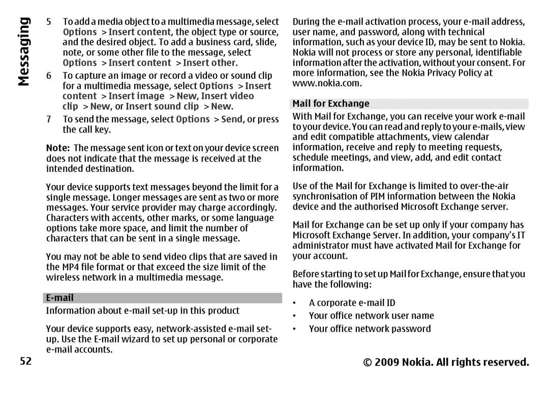 Nokia 6788 manual Messaging 