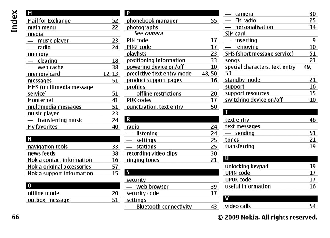 Nokia 6788 manual See camera, Songs 