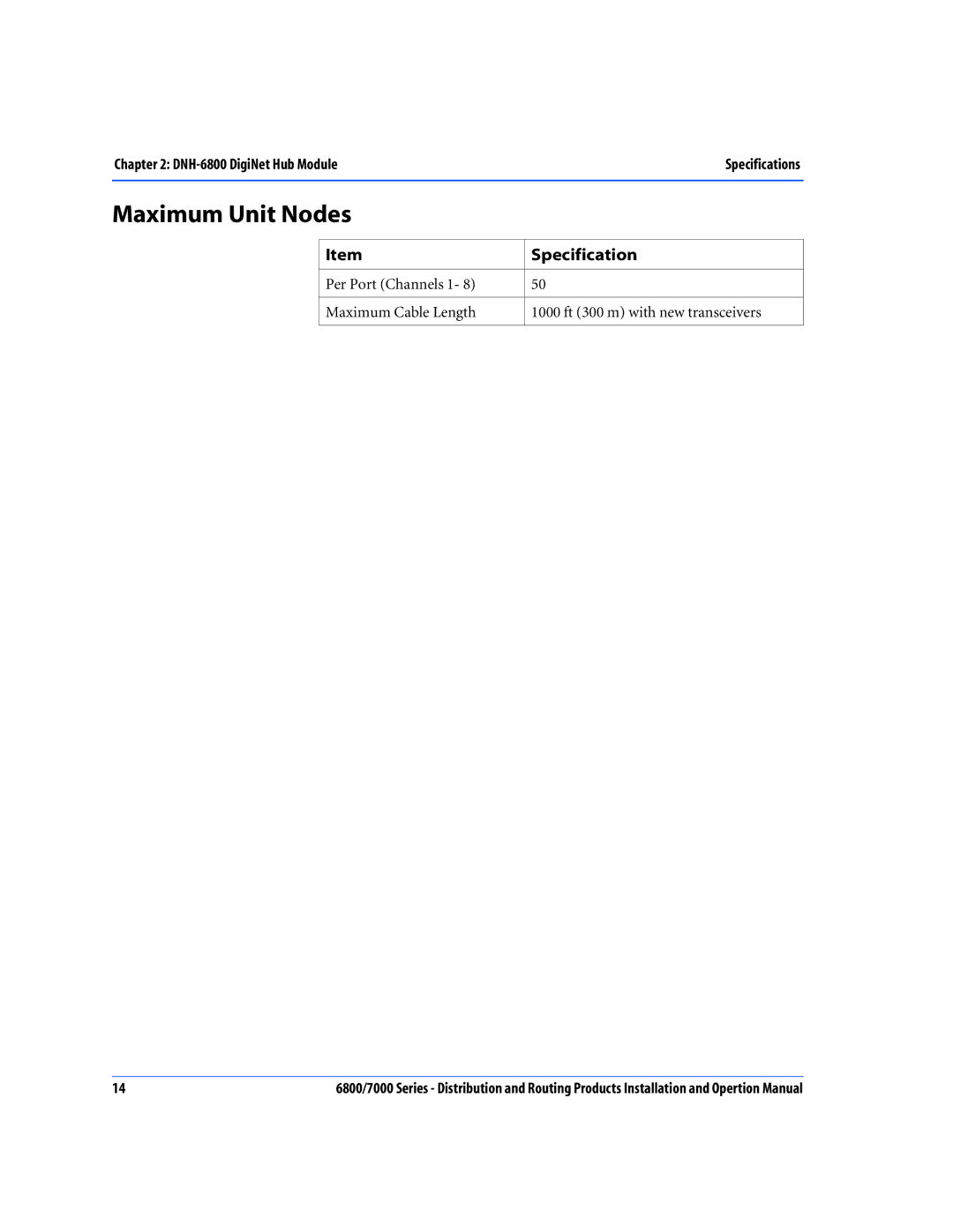 Nokia 7000 Series, 6800 Series operation manual Maximum Unit Nodes 