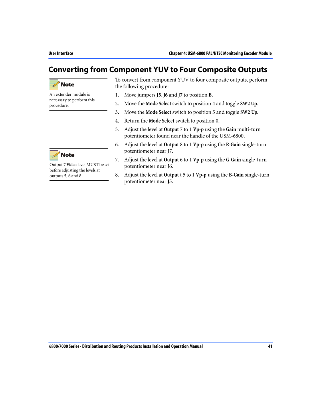 Nokia 6800 Series, 7000 Series operation manual Converting from Component YUV to Four Composite Outputs 