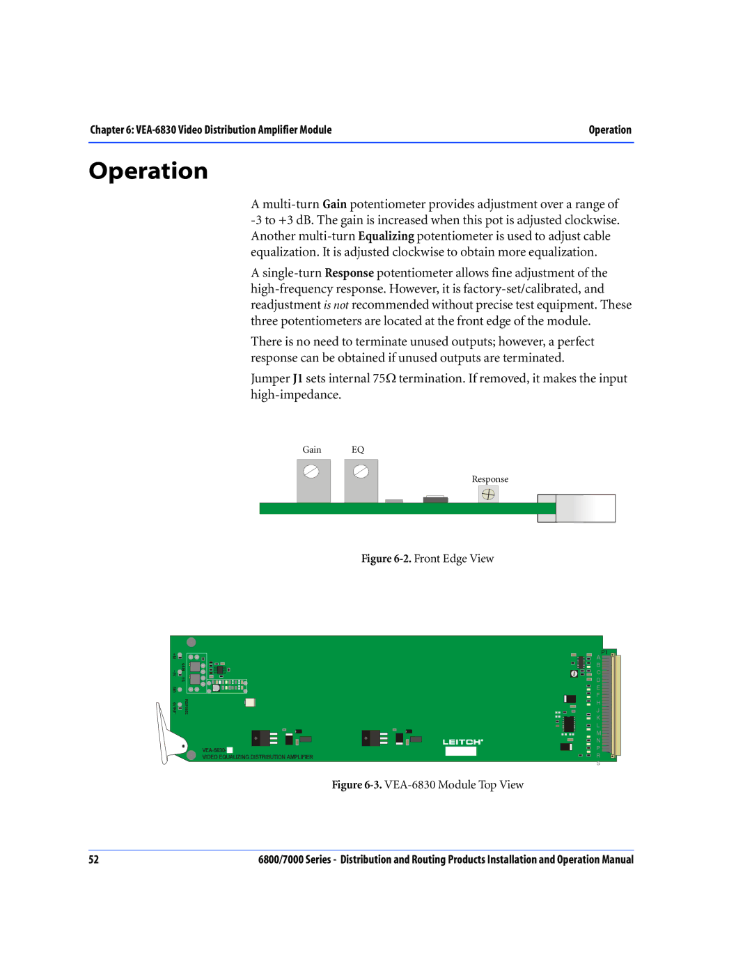 Nokia 7000 Series, 6800 Series operation manual Operation, Front Edge View 