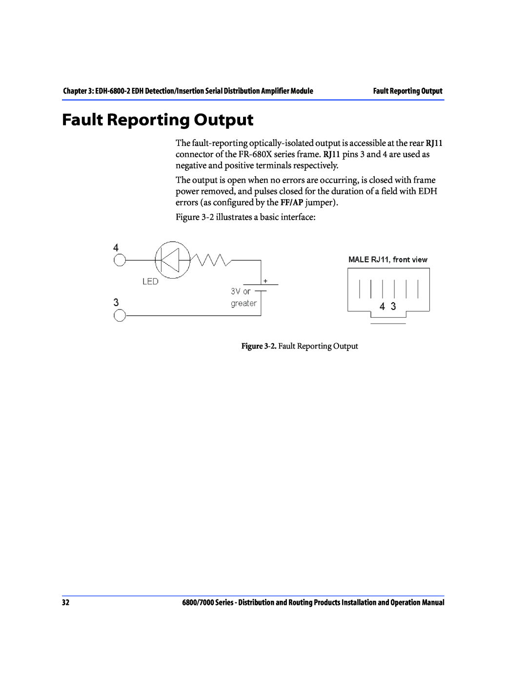 Nokia 7000 Series, 6800 Series operation manual Fault Reporting Output 