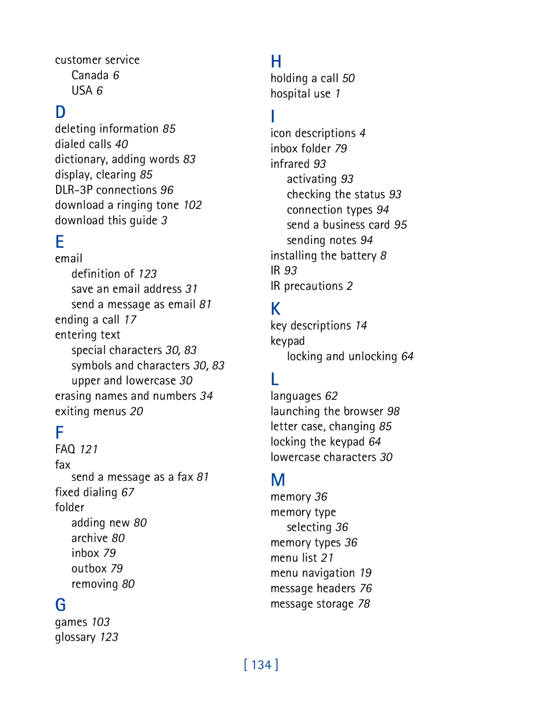 Nokia 7190 manual 134 