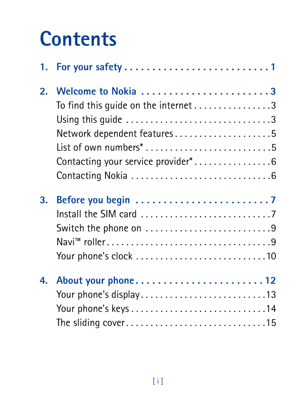 Nokia 7190 manual Contents 