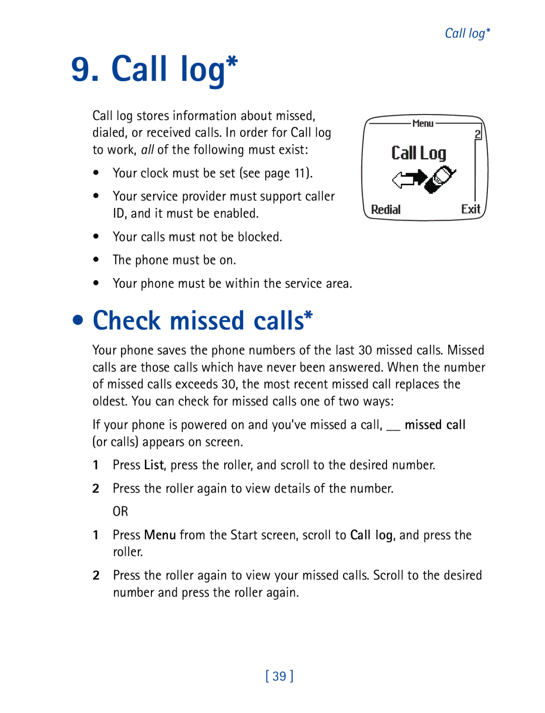 Nokia 7190 manual Call log, Check missed calls 