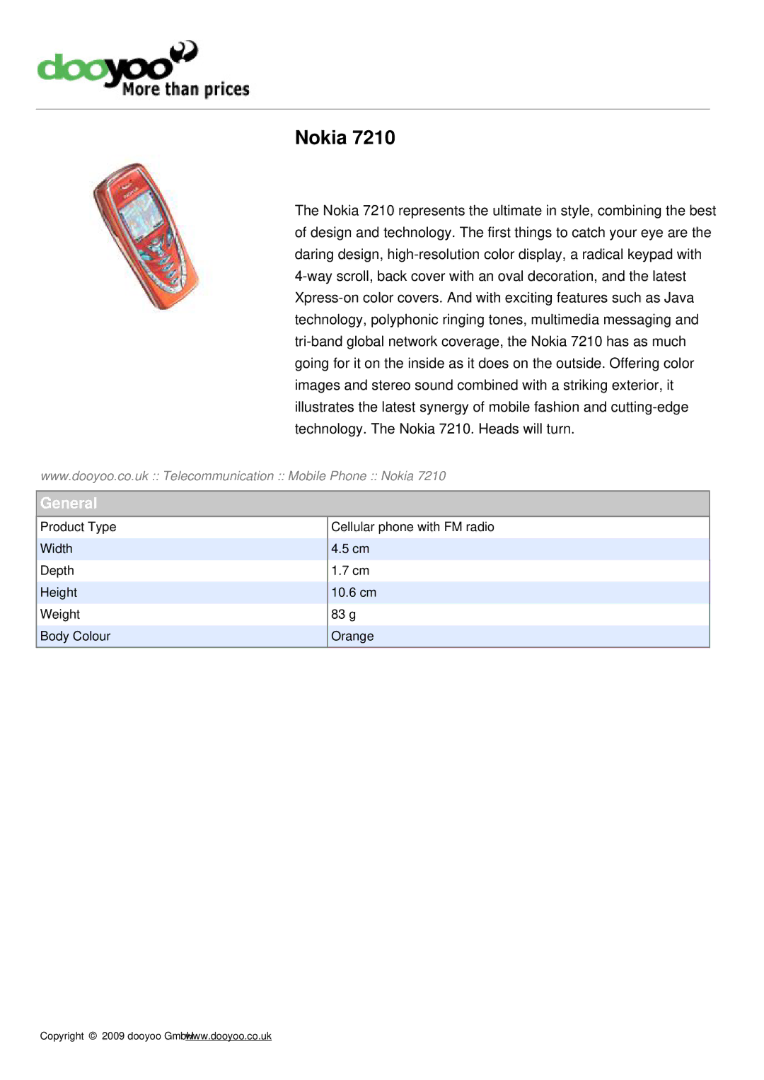 Nokia 7210 manual Nokia, General 