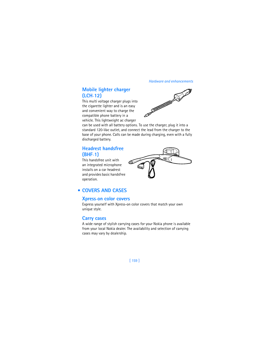 Nokia 7250i warranty Mobile lighter charger LCH-12, Covers and Cases, Xpress-on color covers, Carry cases, 159 