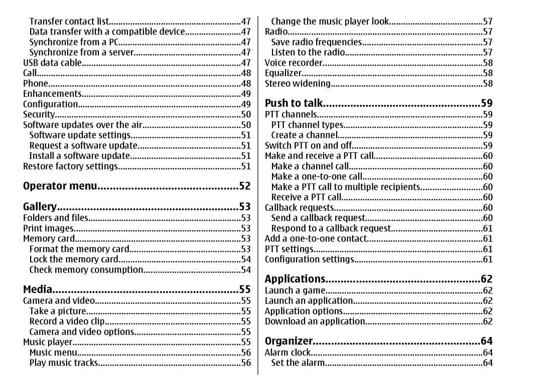 Nokia 7500 Prism manual Transfer contact list Change the music player look, Make a PTT call to multiple recipients 