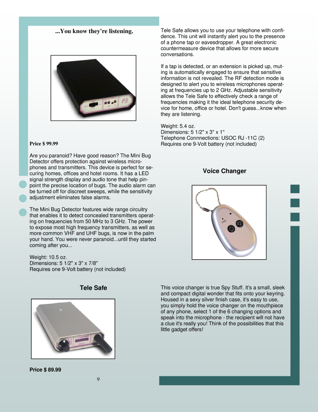 Nokia 7700, 7600 manual You know theyre listening, Tele Safe, Price $ 