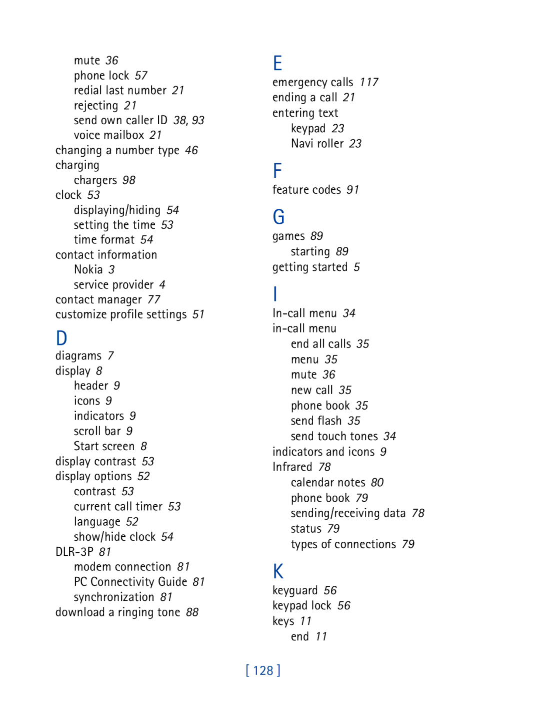 Nokia 7610 manual 128, Diagrams 7 display 