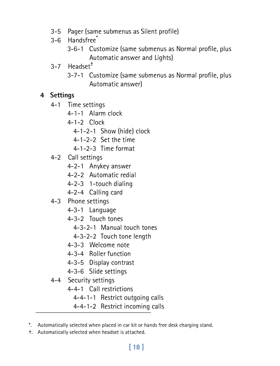 Nokia 7610 manual Settings, Time settings Alarm clock Clock 