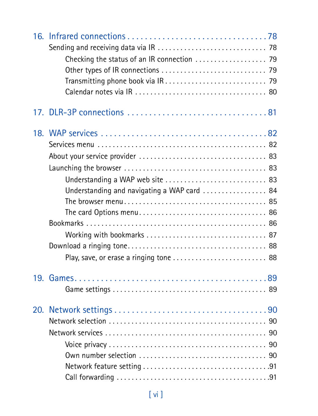 Nokia 7610 manual WAP services, Games, Game settings 