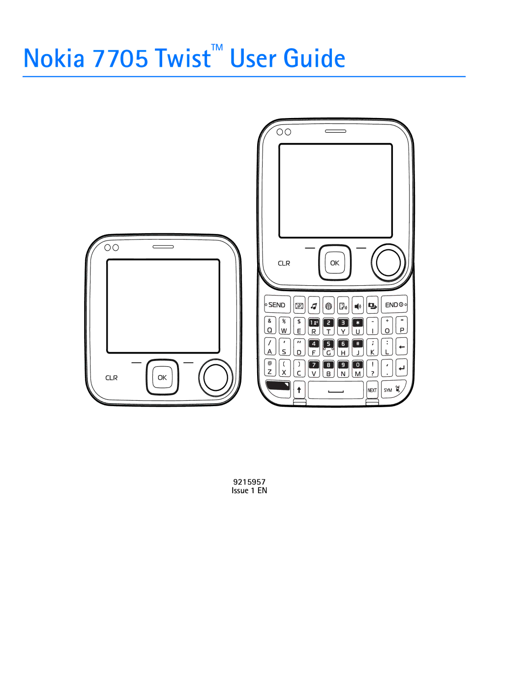 Nokia manual Nokia 7705 TwistTM User Guide 